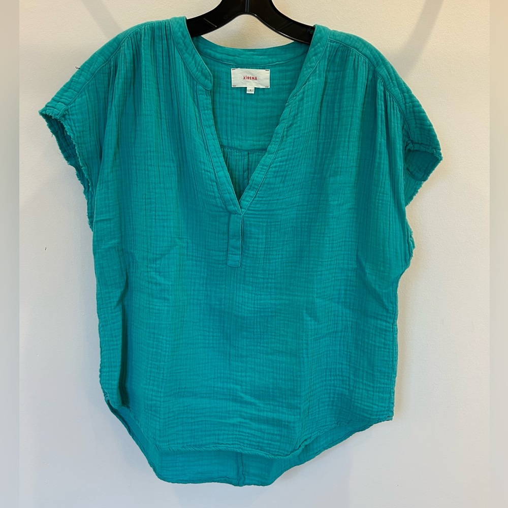 Xirena Kane Cotton Gauze Top Baltic Sea size S